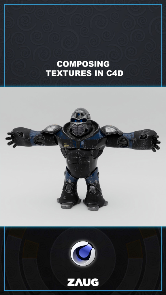 Showing the third step of composing textures for Fr0og by Daniel Zaug.