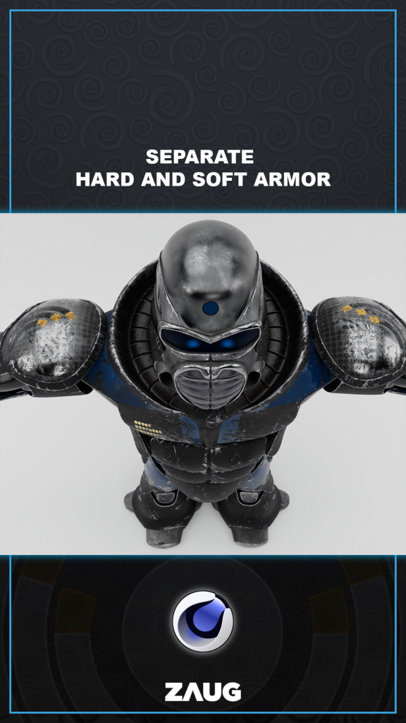 Showing the forth step of separating the soft and hard armor for Fr0og by Daniel Zaug.